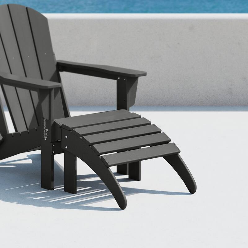 Polytrends Laguna Hdpe All Weather Outdoor Patio Foldable Ottoman