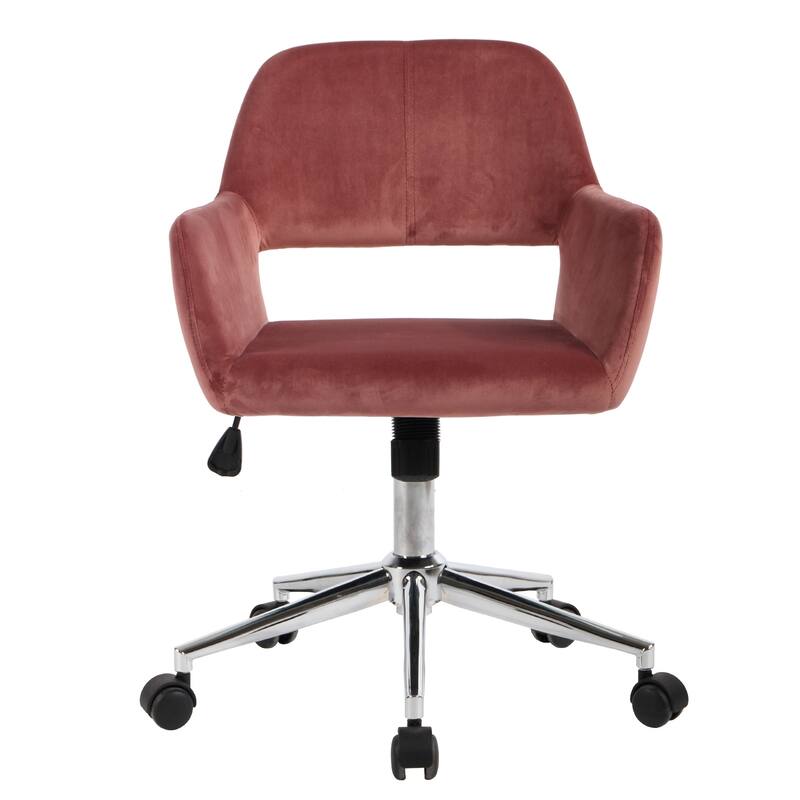 HomyLin Swivel Mid Back Upholstery Desk Chair with Rolling Casters