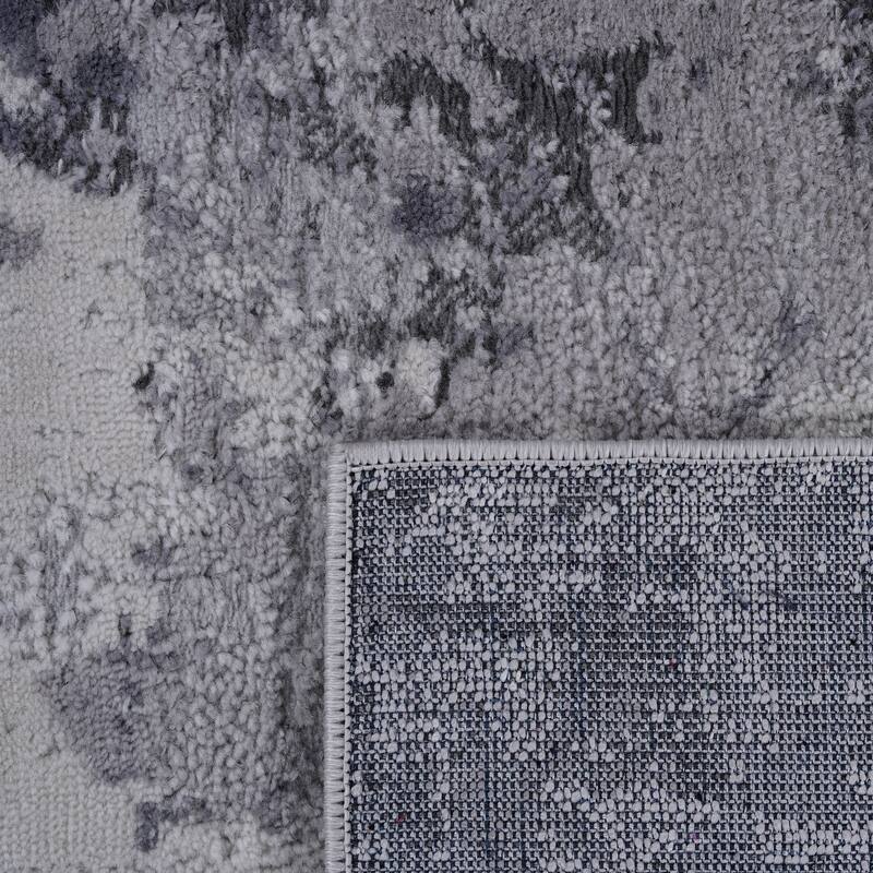 Besma Luxury Modern Area Rug With Abstract Patterns (Light Grey)