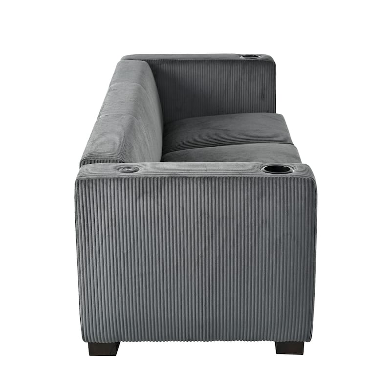 Christopher Knight Home- Dillan Polyester 80-Inch 3 Seater Sofa