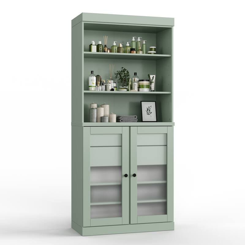 100% Solid Wood 32" Bathroom Cabinet with Optional Doors, 2-Drawers by Palace Imports