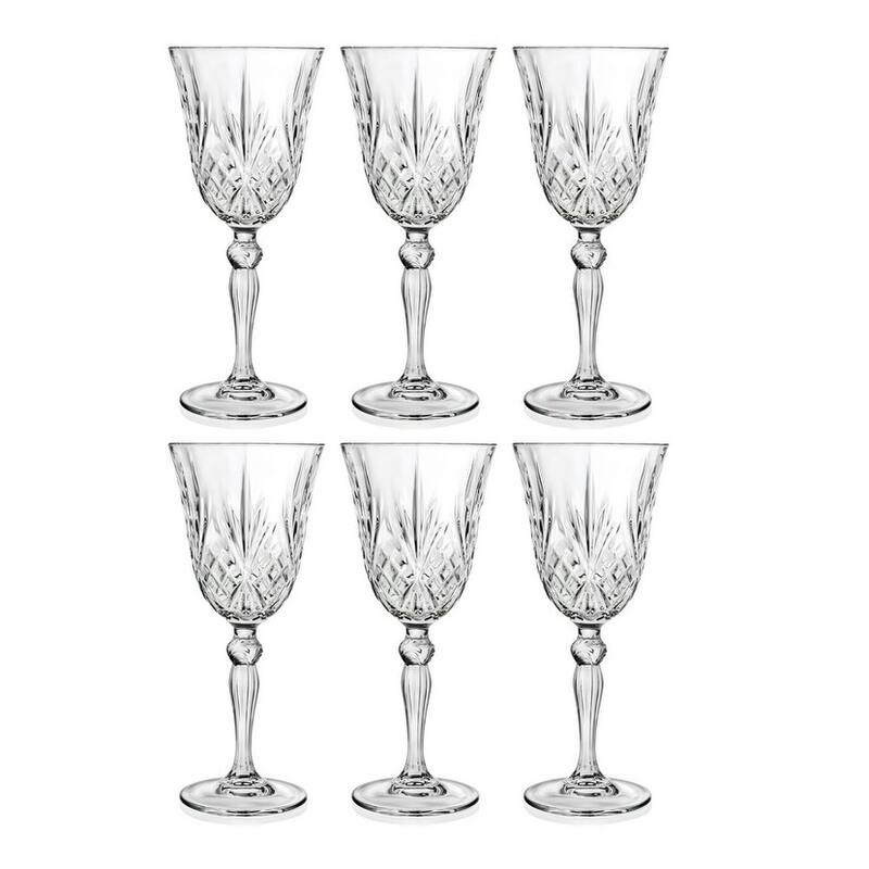 Majestic Gifts Inc. Crystal like Glass Wine Goblets -9 Oz.-Set/6 - 7.75" x 3.3"