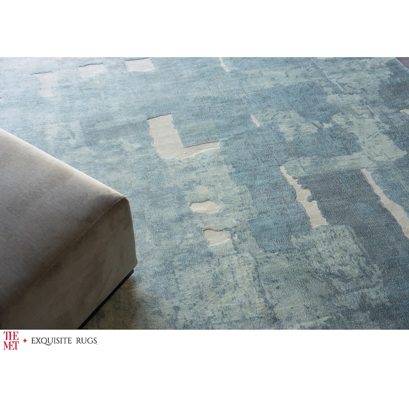 The Met X Exquisite Rugs Papyrus Blue Area Rug
