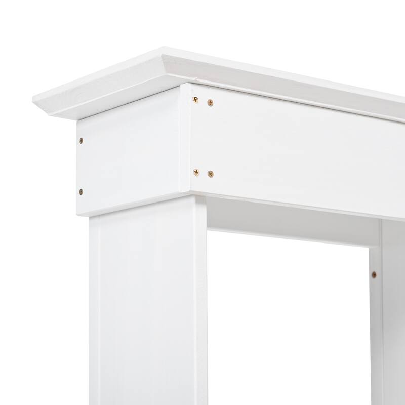 Outdoor Wood Workstation Table, Garden Potting Bench Table with Hutch, Storage Workstation with 2 Bottom Cabinets and Side Hooks