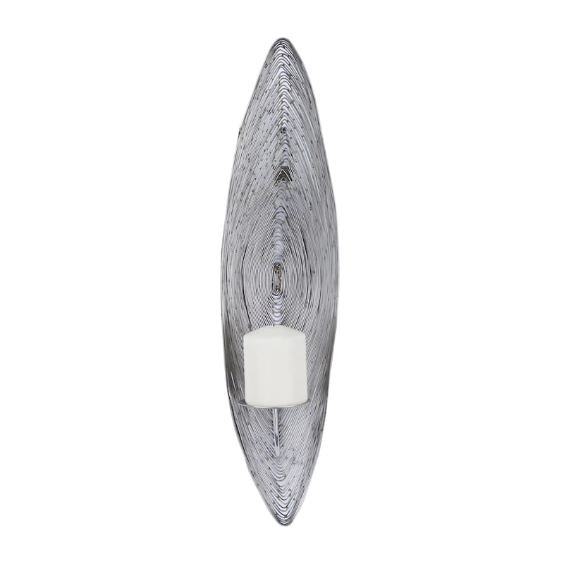 Stainless Steel Metal Single Candle Wall Sconce - Silver or Brass - CosmoLiving by Cosmopolitan - Silver