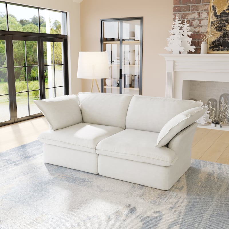 Velvet Sectional Sofa Modern Upholstered Couch Sofa for Living Room