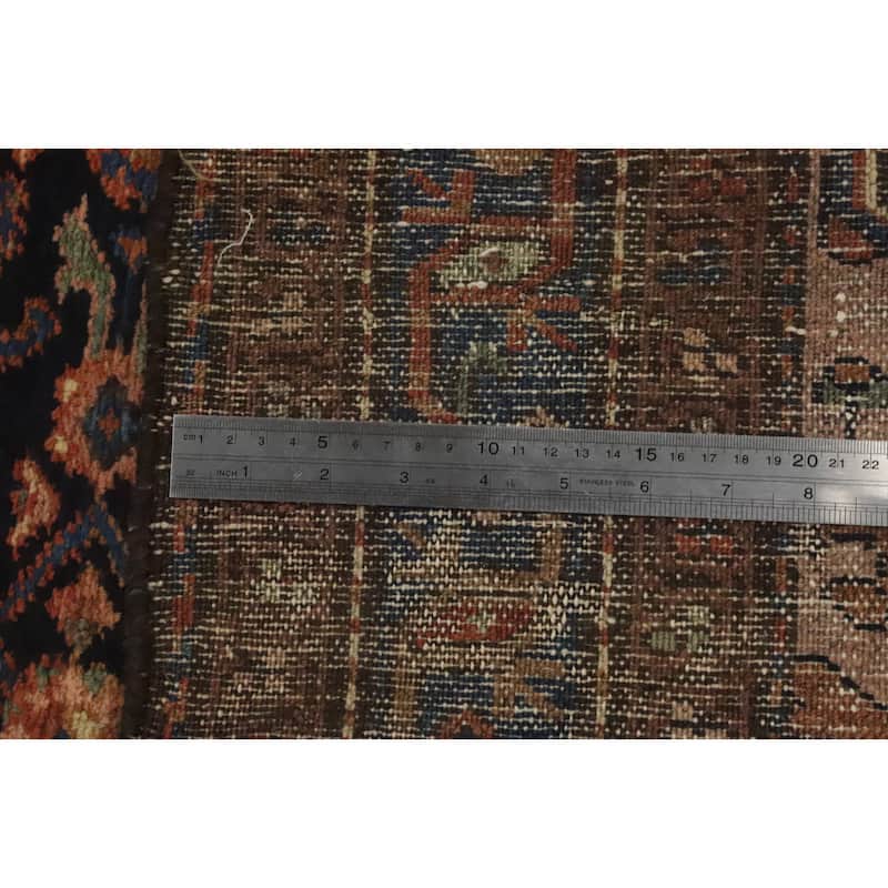 Hand Knotted Oriental 100% Wool Carpet Traditional Medallion Navy Blue & Blues Hamedan Area Rug - 6' 8'' X 3' 9''
