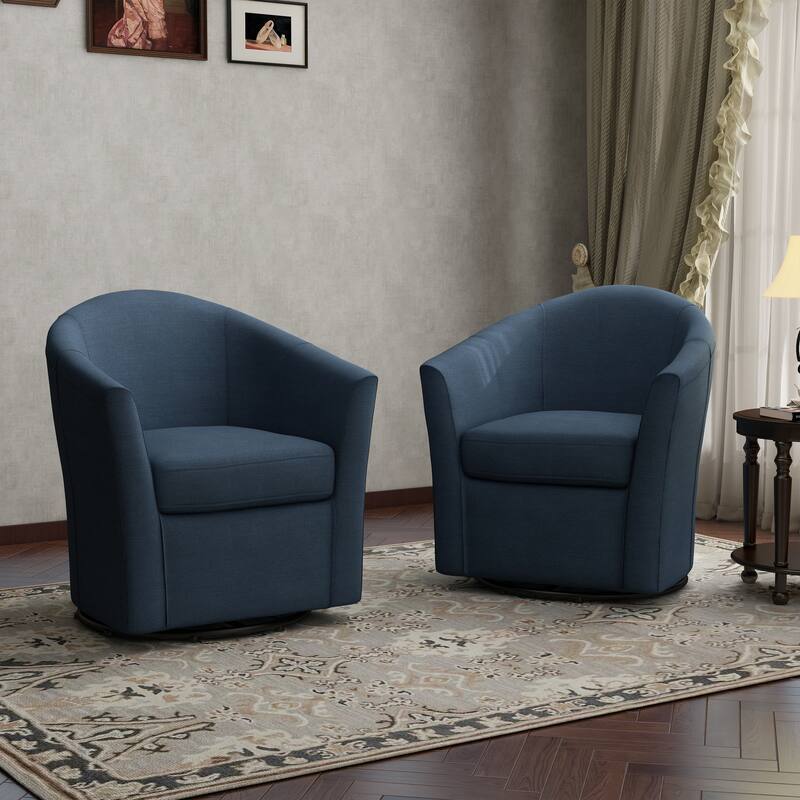 Swivel Accent Chair with Metal Base - 30.7"W x 29.9"H x 27.5"D - Blue-2Pack