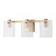 Aged Brass 3-Light Glass Vanity Bathroom Wall Light - Bed Bath & Beyond ...