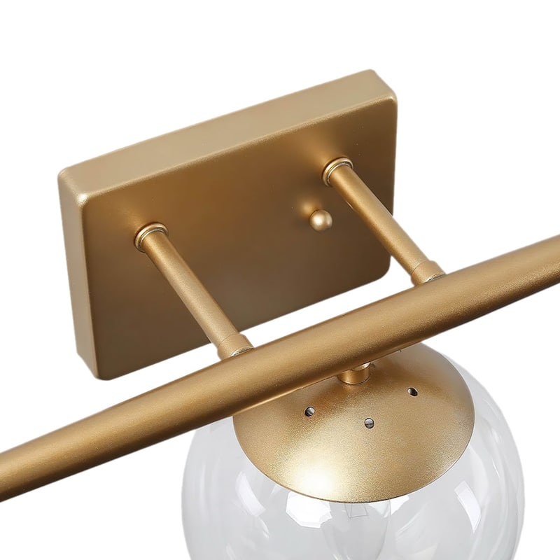 Mid-century Gold 3-Light Clear Glass Linear Vanity Light