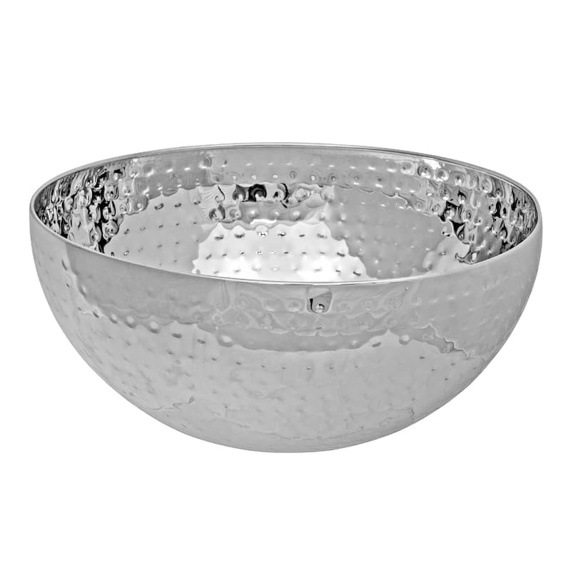 IH Casa Decor Stainless Steel Hammered Salad Bowl 11"