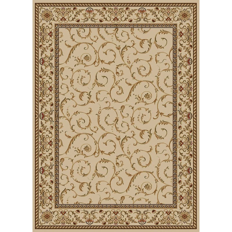Admire Home Living Amalfi Transitional Scroll Pattern Area Rug