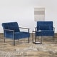 preview thumbnail 13 of 46, MCombo set of 2 Modern Accent, Ergonomics Lounge Chair for Living Room, Chenille, HQ417 Dark Blue