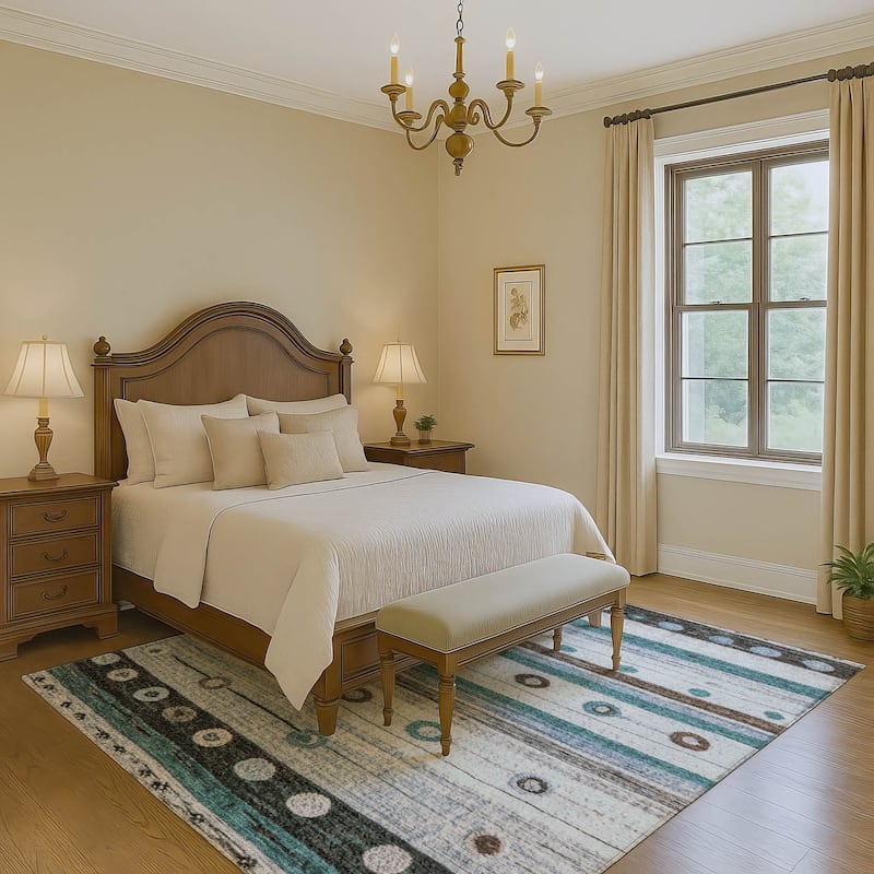 Premium Washable Super Soft Global Stripes Mayfield Rug