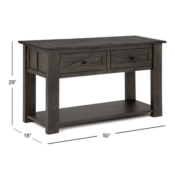 Magnussen Home Garrett Weathered Charcoal Rectangular Sofa Table - 50''W x 18''D x 29''H