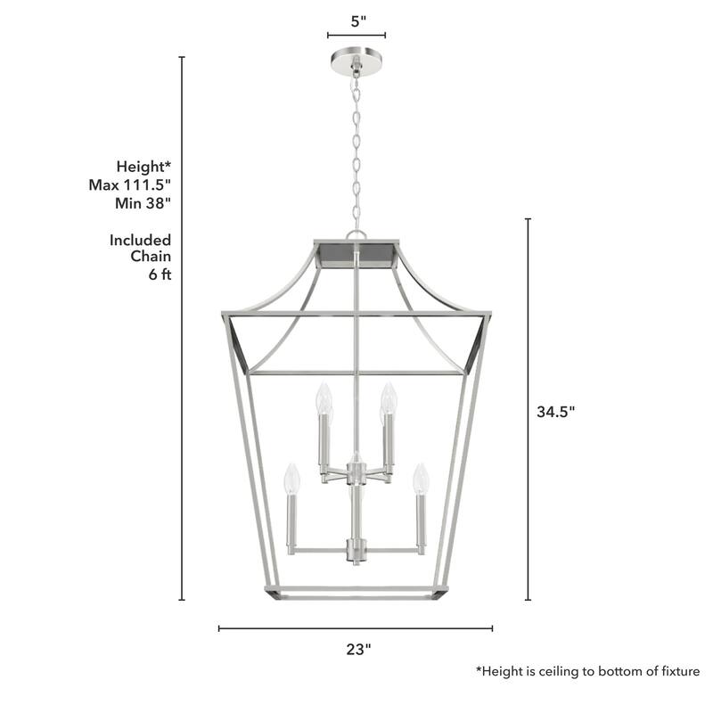 Hunter Laurel Ridge 23" 8-Light Lantern Pendant - Entry - Candle, Modern Farmhouse, Contemporary, Transitional