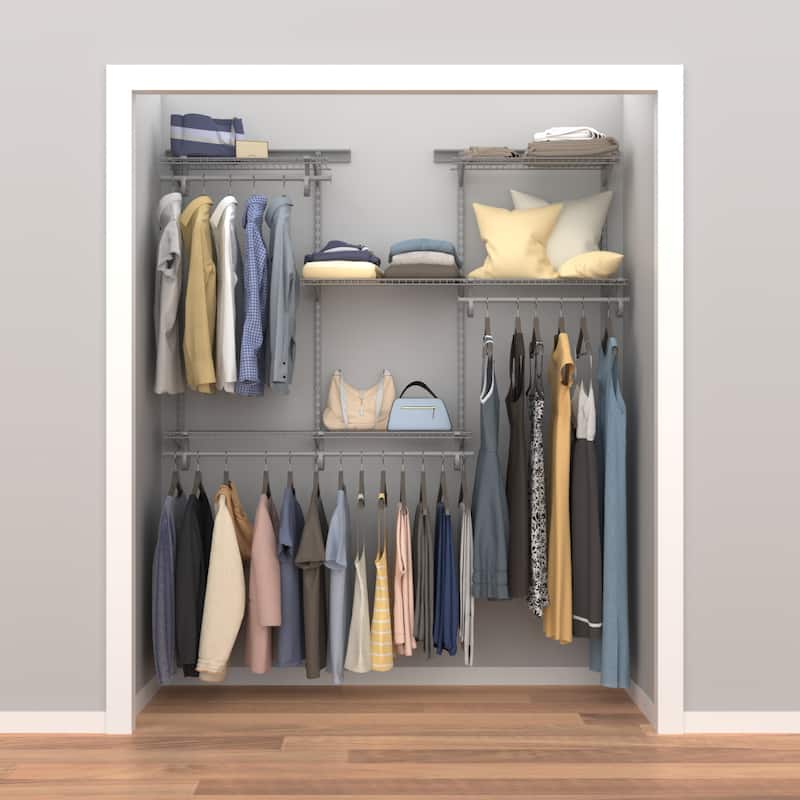 ClosetMaid ShelfTrack 48-72 inch W Adjustable Wire Closet System