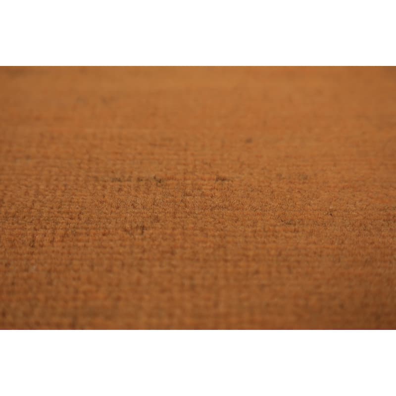 Orange Modern Gabbeh Runner Rug Handmade Solid Wool Carpet - 2'8" x 9'7"