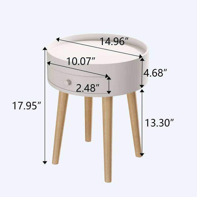 18"H Storage Drawer Bedside Table,Coffee Table