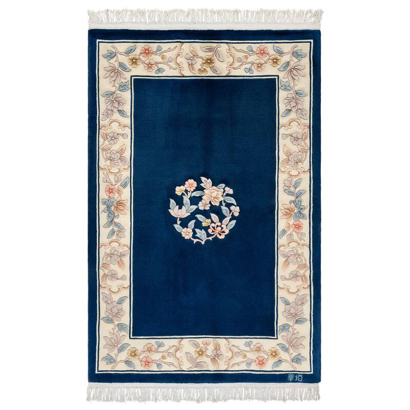 Gertmenian Oriental Estate Traditional Oriental Floral Border Metallion Hand Knot Wool Area Rug Collection