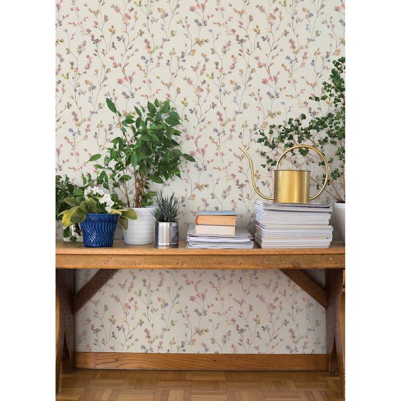A-Street Prints Romy Pink Springtime Trail Wallpaper