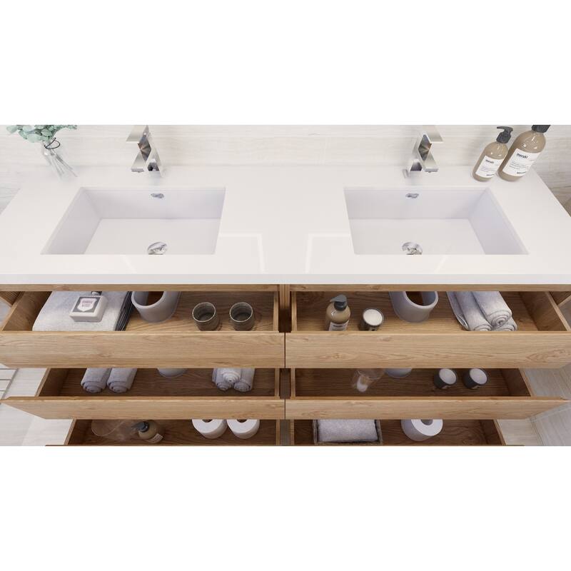 Aron 72'' Freestanding Vanity with Double Reinforced Acrylic Sink