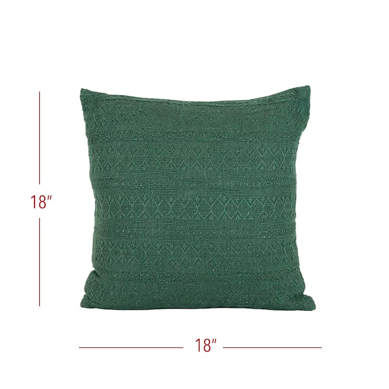 Foreside Home & Garden 18x18 In/Outdoor Green Geo Filled Throw Pillow - 18 x 18 x 5"