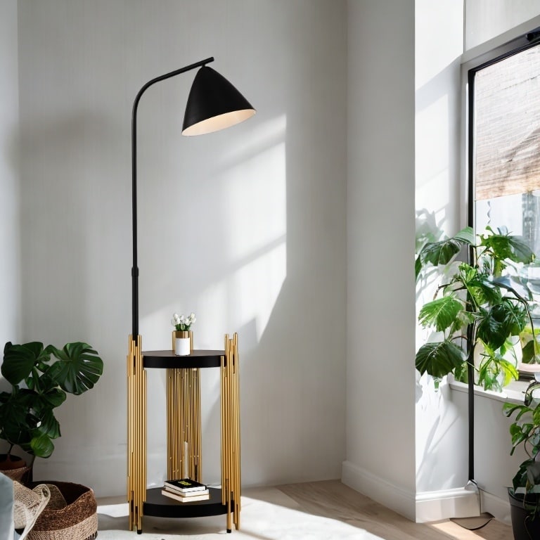 Beige Floor Lamp with Pedal Switch, Simple Classic Design for Living Room, Bedroom, and Study Room