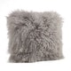 preview thumbnail 19 of 25, Wool Mongolian Lamb Fur Decorative Throw Pillow 16 X 16 - Fog