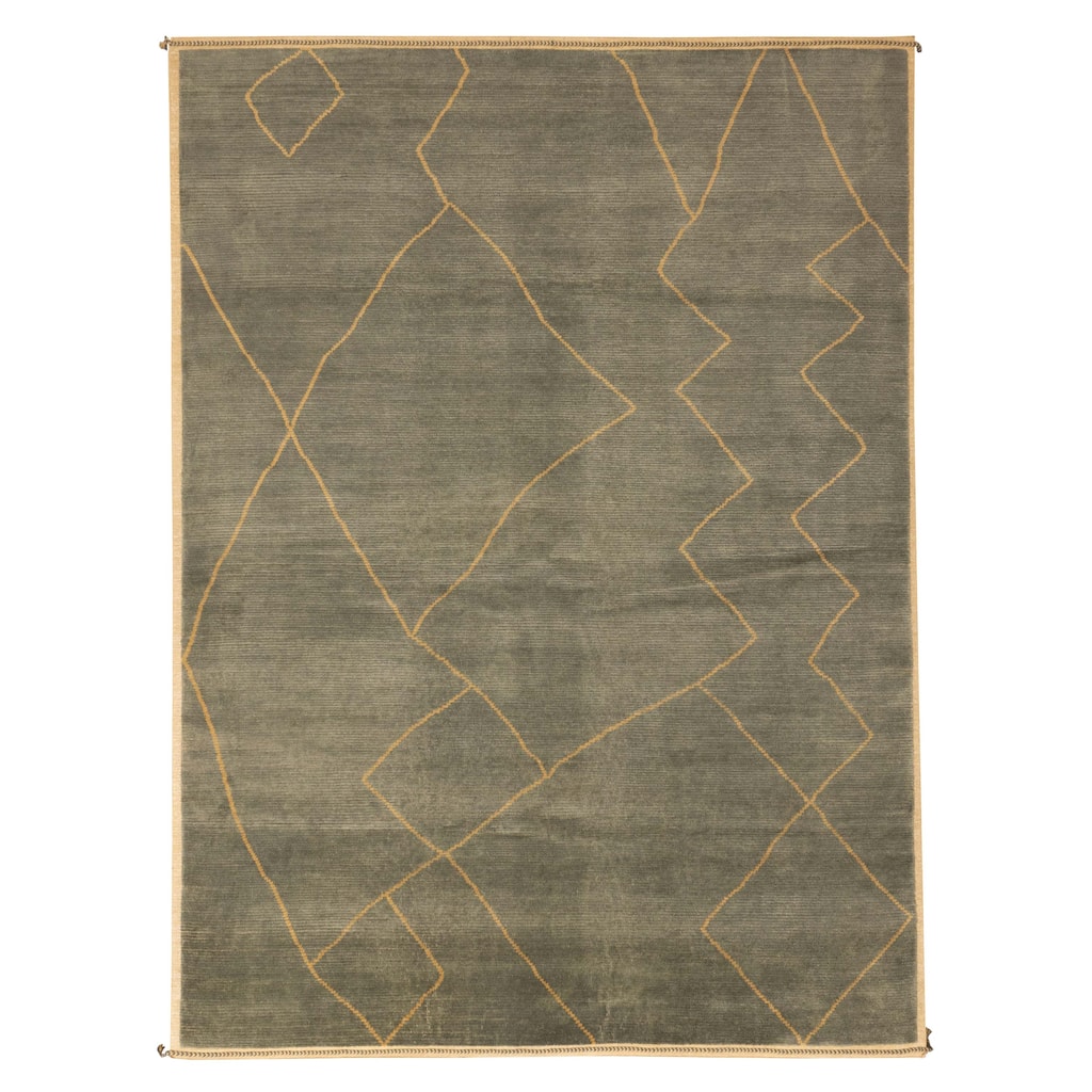 ECARPETGALLERY Hand-knotted Pak Finest Marrakesh Dark Green Wool Rug - 9'1 x 12'3