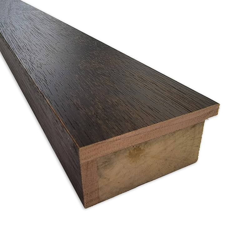 Warm Walnut Non-Beveled Wood Framed Full-Length On the Door Mirror - Warm Walnut - Glass Size 14x48