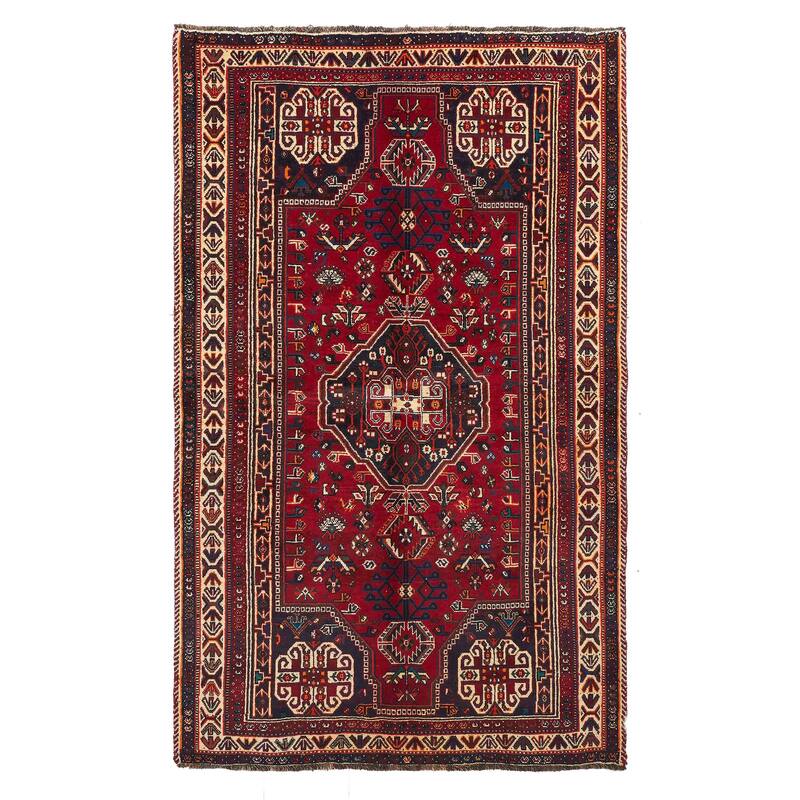 ECARPETGALLERY Hand-knotted Melis Vintage Red Wool Rug - 5'3 x 8'7