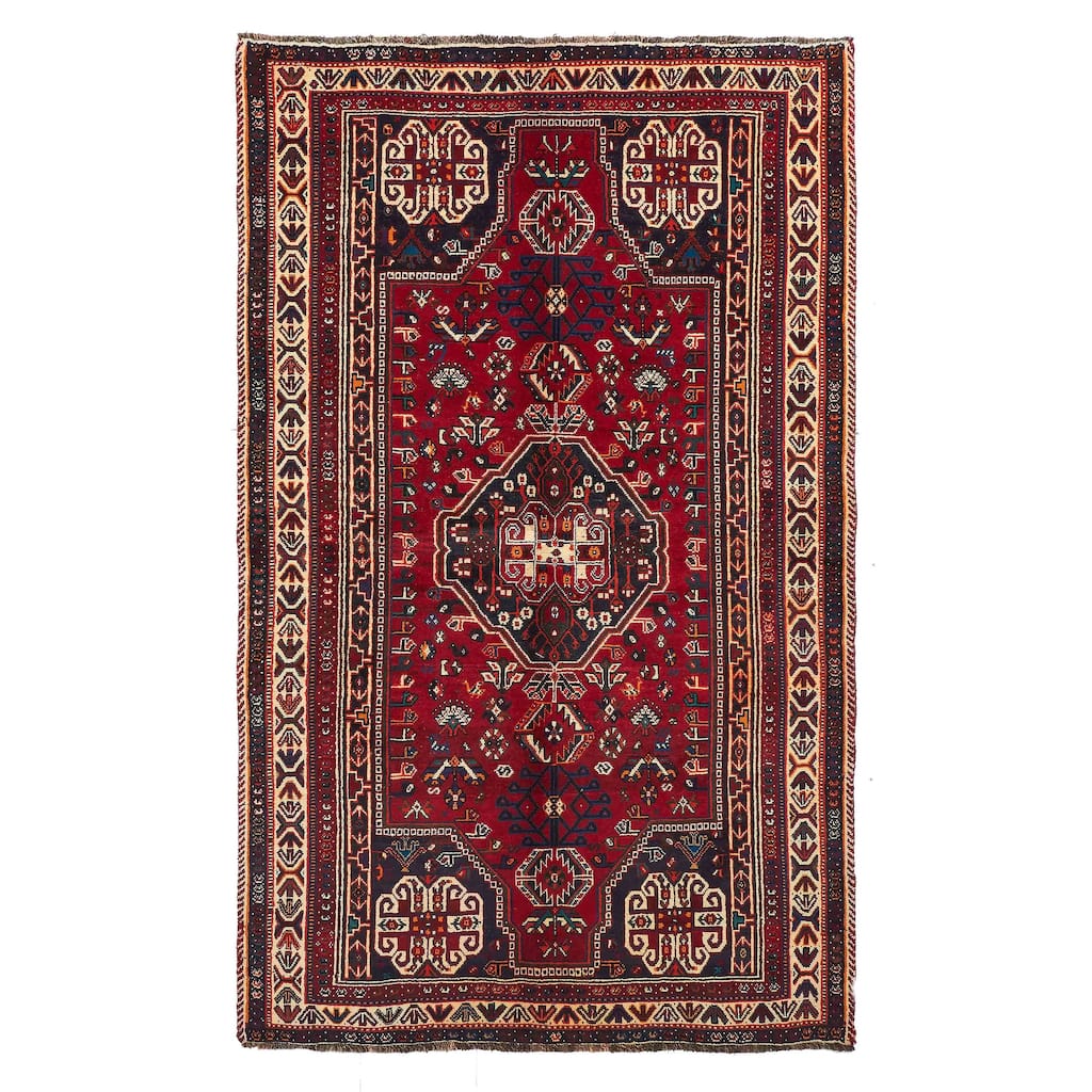 ECARPETGALLERY Hand-knotted Melis Vintage Red Wool Rug - 5'3 x 8'7