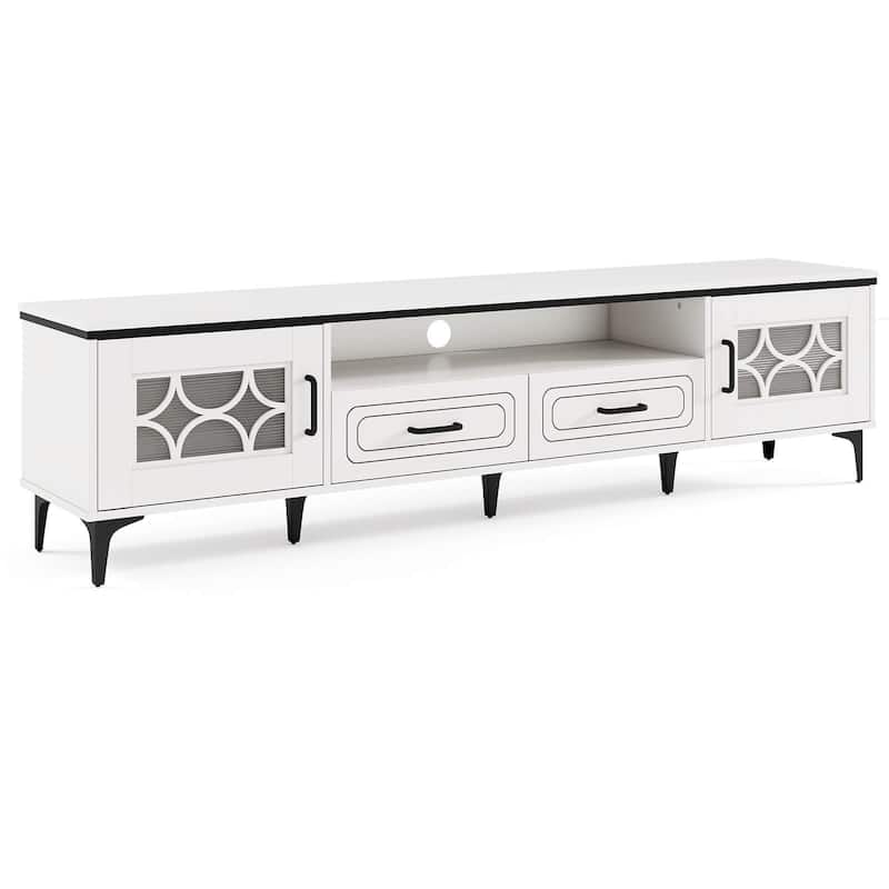 Costway 71" TV Stand for TVs up to 80" with Open Compartment Side