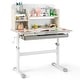 preview thumbnail 6 of 6, Kids Study Desk Height Adjustable Writing Table w/ Tilt Desktop Grey