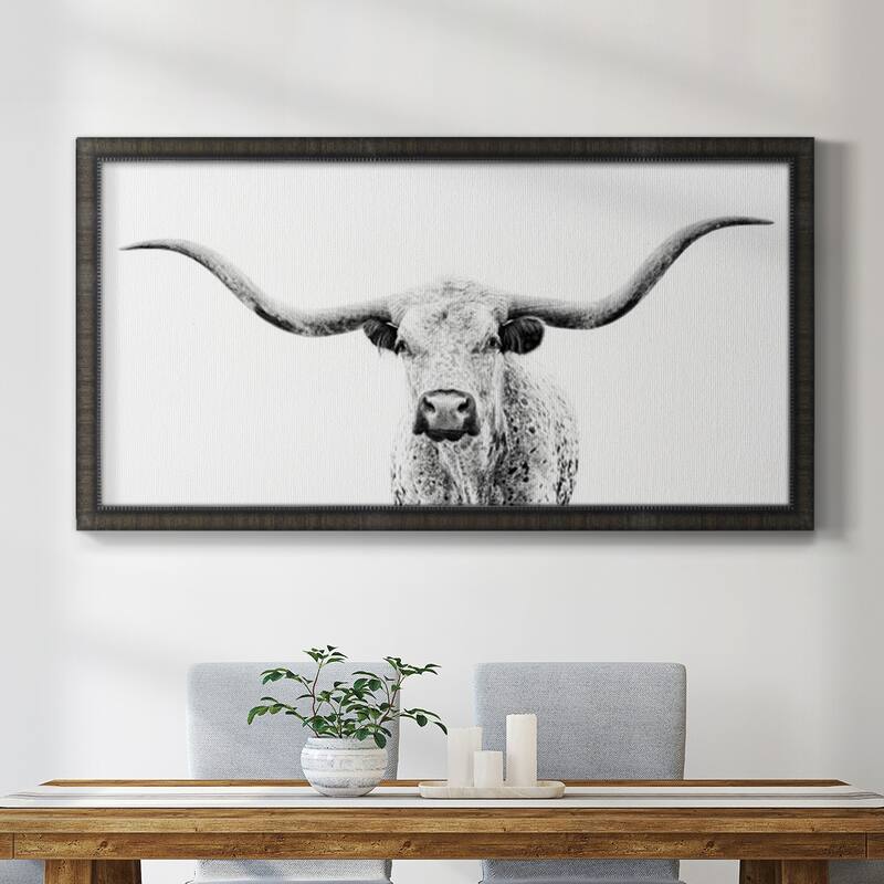 Longhorn Gaze Premium Framed Canvas- Ready to Hang