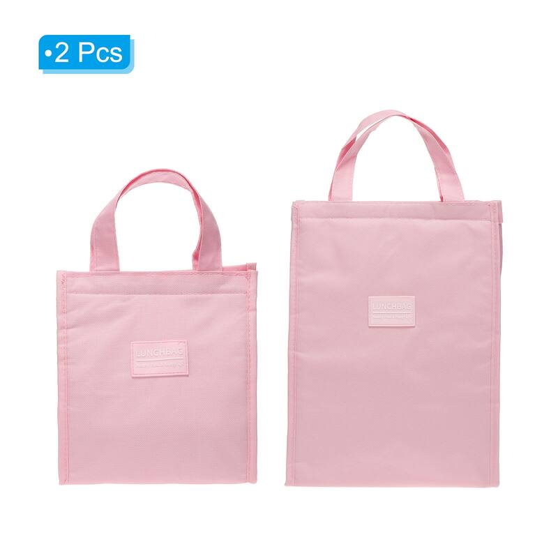 Insulated Lunch Bags, 2Pcs 10"x6"x13" 8"x5"x9" Portable Containers Bag