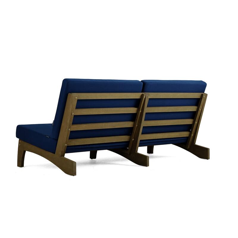 3 Seat Wood 64" W Outdoor Patio Sofa with Cushion