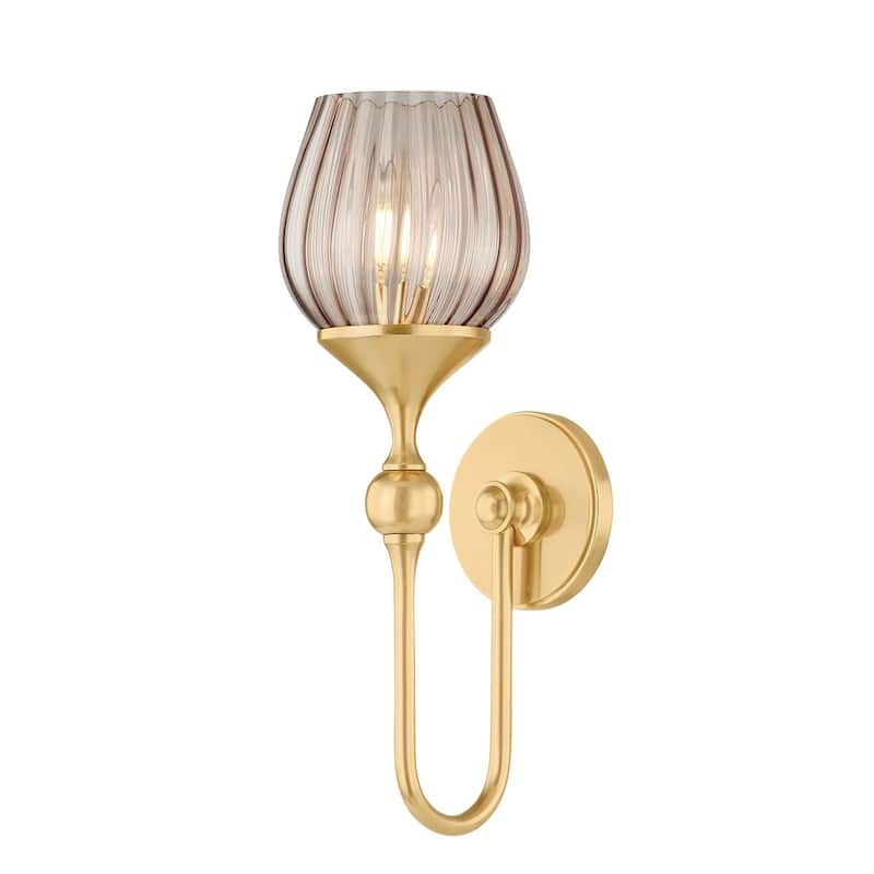 Hudson Valley Lighting 6918 Chatton 17" Tall Wall Sconce with Fluted - Aged Brass
