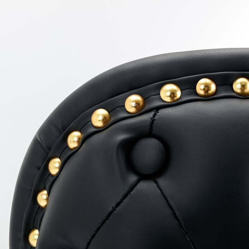 GDF Studio - Riveton Modern PU Upholstered Swivel Bar Stools with Adjustable Height and Tufted Back, Chrome Base (Set of 2)