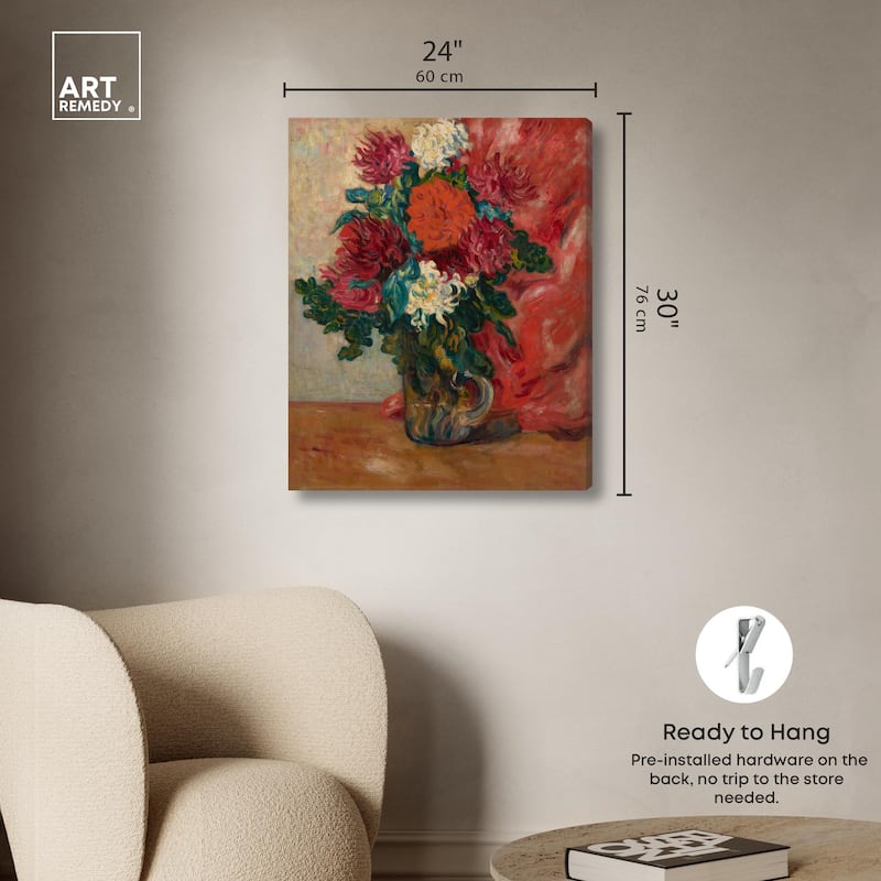 Valtat Dahlias Canvas by Art Remedy, Gallery Wrapped