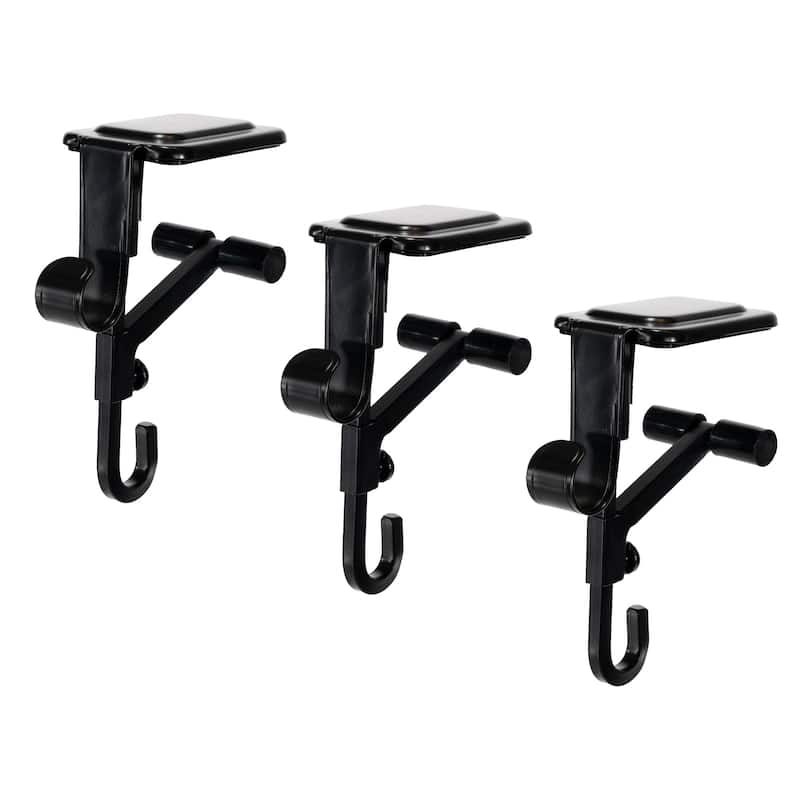 Garland and christmas stocking holder for mantle (3-Pack) (White) - Black