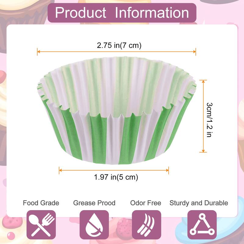300 Count Cupcake Liners Cupcake Muffins Liners Paper Baking Cups - Green