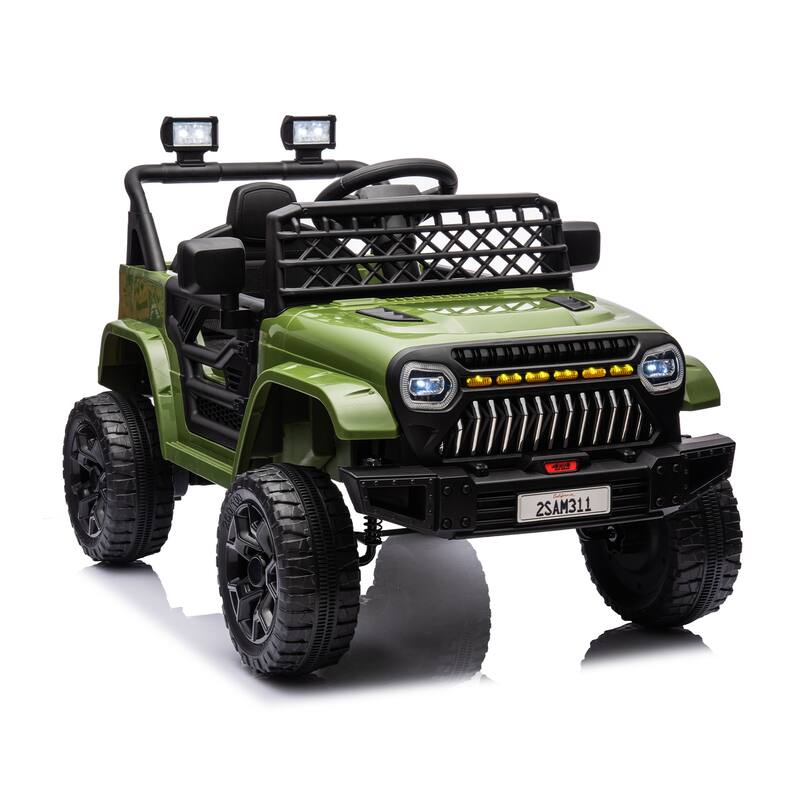 Electric 4 Wheel Vehicle Toy, Truck 12V Kids Ride on Car for Toddlers - Green