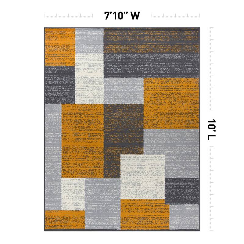 World Rug Gallery Contemporary Distressed Boxes Area Rug