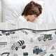 preview thumbnail 1 of 4, Sweet Jojo Designs Construction Truck Boy Toddler Weighted Blanket 5lbs for Kids - White/Grey Tire Track & Green, Blue Vehicles