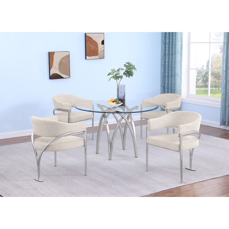 Best Quality 5pc Round Glass Dining Set
