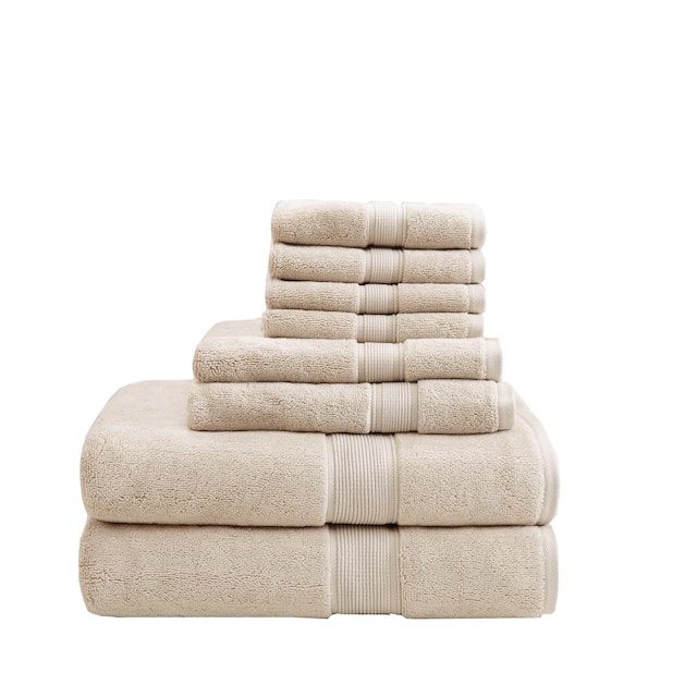 Madison Park Signature Cotton 8-piece Antimicrobial Towel Set - Natural