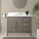 preview thumbnail 41 of 128, Vanity Art 42" Single Sink Bathroom Vanity Cabinet with Engineered Marble Countertop 42"/Brushed Nickel Handle - Driftwood Gray
