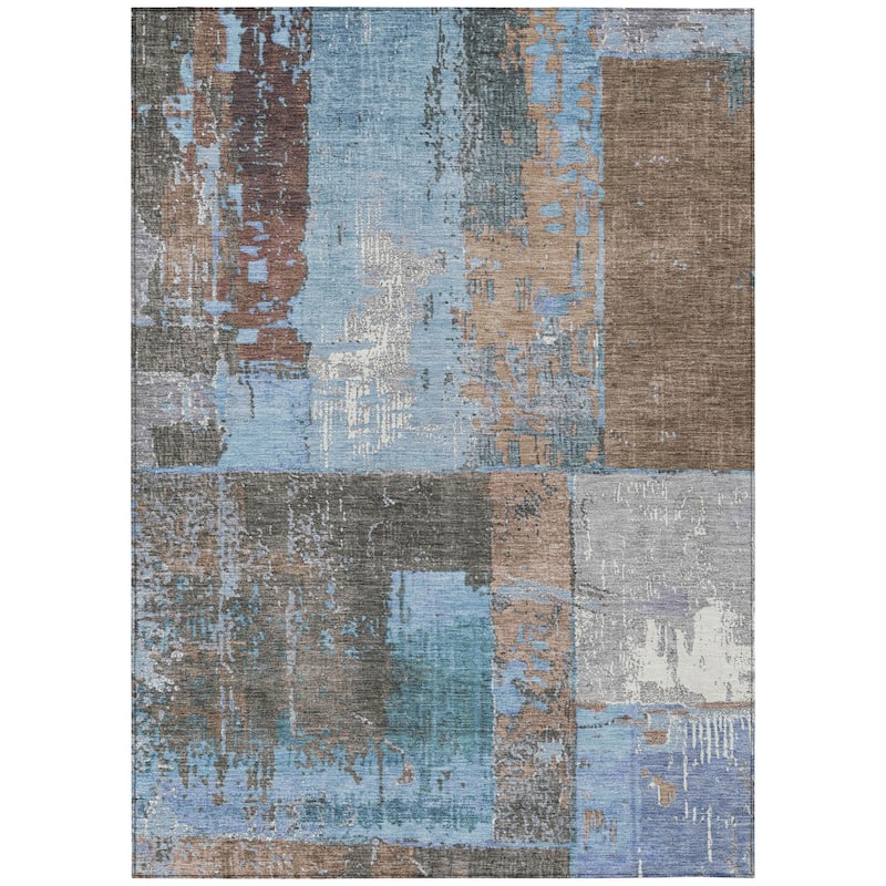 HomeRoots Abstract Transitional Rectangle Outdoor Rug
